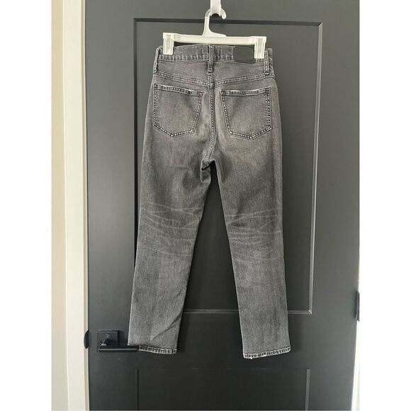 Madewell The Perfect Vintage Crop Jeans Straight Black/Grey Denim Size 25 - Picture 4 of 7